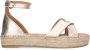 Manfield Dames Goudkleurige metallic sandalen met touwzool - Thumbnail 11