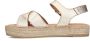 Manfield Dames Goudkleurige metallic sandalen met touwzool - Thumbnail 6