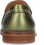 Manfield Dames Groene metallic leren loafers met studs - Thumbnail 5