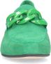 Manfield Dames Groene suède loafers met chain - Thumbnail 4