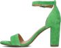 Manfield Dames Groene suède sandalen met hak - Thumbnail 6