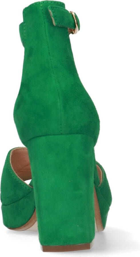 Manfield Dames Groene suède sandalen met hak - Foto 5