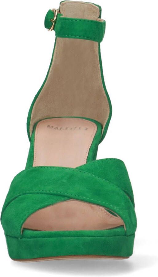 Manfield Dames Groene suède sandalen met hak - Foto 6