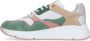 Manfield Dames Groene suède sneakers met pasteltinten - Thumbnail 5