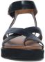 Manfield Dames Leren plateau sandalen met gespsluiting zwart - Thumbnail 5