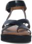 Manfield Dames Zwarte leren plateau sandalen met gespsluiting - Thumbnail 5
