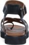 Manfield Dames Zwarte leren plateau sandalen met gespsluiting - Thumbnail 6