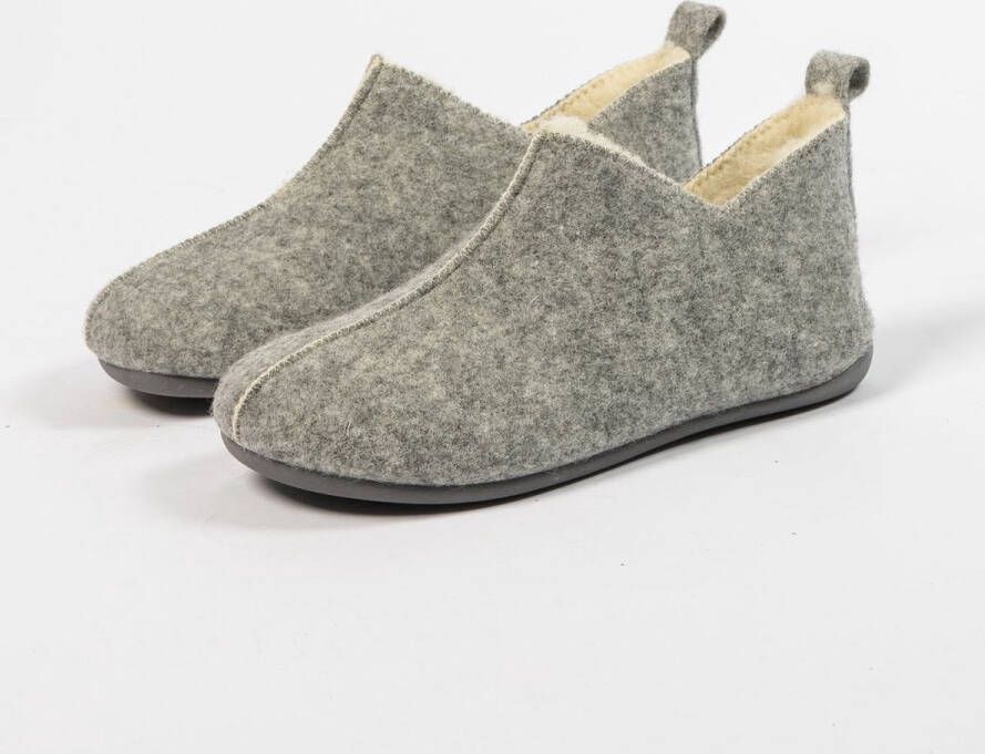 Manfield Dames Licht grijze pantoffels