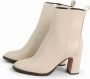 Manfield Dames Off white leren enkellaarsjes met hak - Thumbnail 11