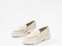 Manfield Dames Off white leren loafers met grove zool - Thumbnail 6