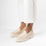 Manfield Dames Off white leren loafers met grove zool - Thumbnail 8