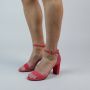 Manfield Dames Roze suède sandalen met hak - Thumbnail 4