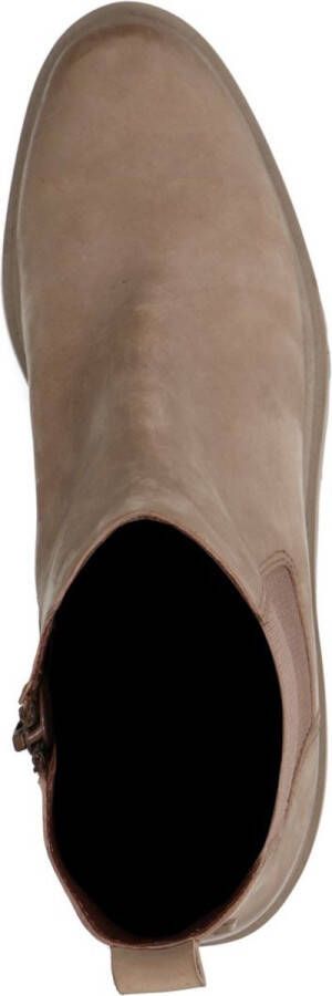 Manfield Dames Taupe leren chelsea boots