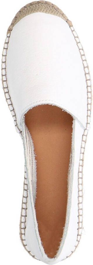Manfield Dames Witte leren espadrilles