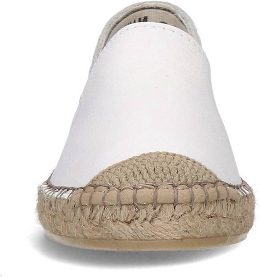 Manfield Dames Witte leren espadrilles