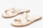 Manfield Dames Witte leren slippers - Thumbnail 5