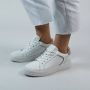 Manfield Dames Witte leren sneakers - Thumbnail 9