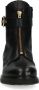 Manfield Dames Zwarte leren biker boots met gesp - Thumbnail 3