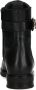 Manfield Dames Zwarte leren biker boots met gesp - Thumbnail 5