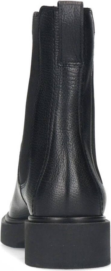 Manfield Dames Zwarte leren chelsea boots
