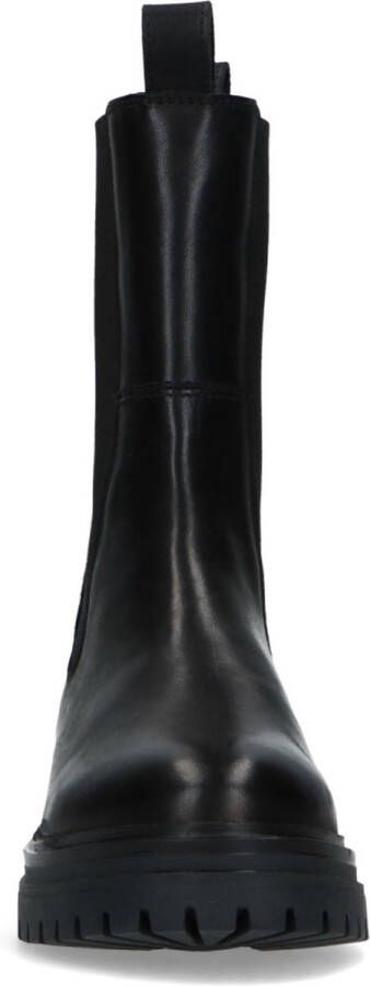 Manfield Dames Zwarte leren chelsea boots - Foto 6