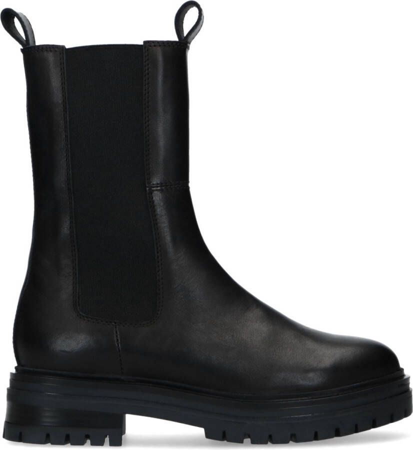 Manfield Dames Zwarte leren chelsea boots - Foto 3