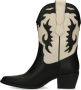 Manfield Dames Zwarte leren cowboy laarzen - Thumbnail 6