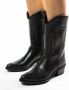 Manfield Dames Zwarte leren cowboylaarzen - Thumbnail 4