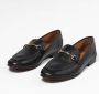 Manfield Dames Zwarte leren loafers - Thumbnail 4