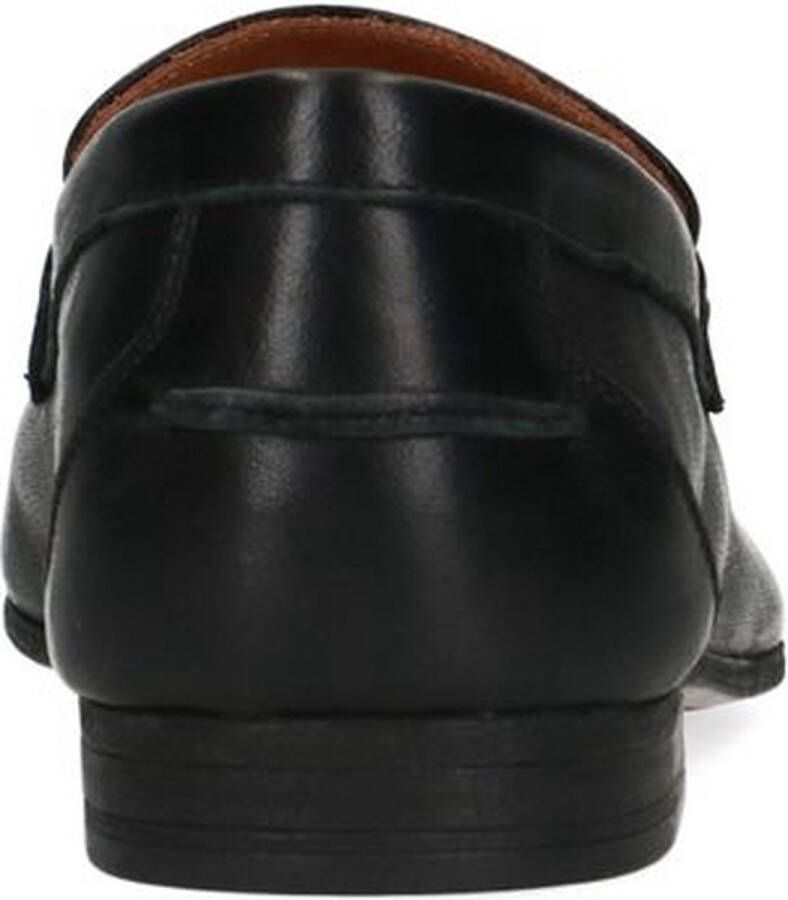 Manfield Dames Zwarte leren loafers