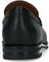 Manfield Dames Zwarte leren loafers met goudkleurig detail - Thumbnail 8