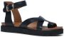 Manfield Dames Zwarte leren plateau sandalen met gespsluiting - Thumbnail 4