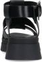 Manfield Dames Zwarte leren sandalen - Thumbnail 3