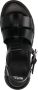 Manfield Dames Zwarte leren sandalen - Thumbnail 5