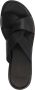 Manfield Dames Zwarte leren sandalen - Thumbnail 6