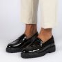 Manfield lakleren loafers met chain zwart - Thumbnail 7