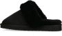 Manfield Dames Zwarte pantoffels met wollen voering - Thumbnail 4