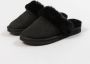 Manfield Dames Zwarte pantoffels met wollen voering - Thumbnail 6