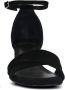 Manfield Dames Zwarte suède sandalen met hak - Thumbnail 4
