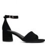 Manfield Dames Zwarte suède sandalen met hak - Thumbnail 5