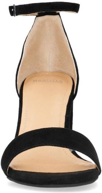 Manfield Dames Zwarte suède sandalen met hak - Foto 5