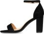 Manfield Dames Zwarte suède sandalen met hak - Thumbnail 6