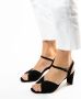 Manfield Dames Zwarte suède sandalen met hak - Thumbnail 5