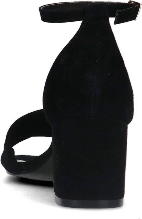 Manfield Dames Zwarte suède sandalen met hak - Foto 3