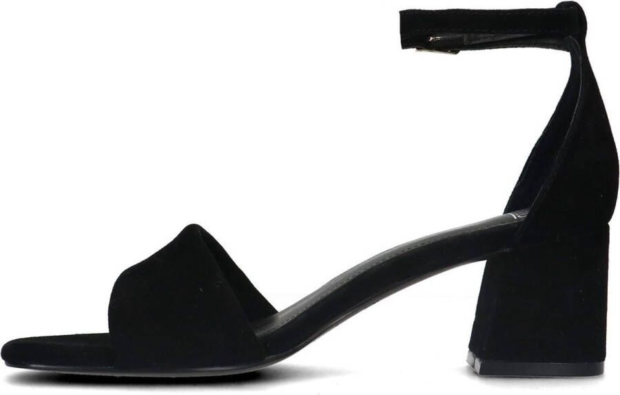 Manfield Dames Zwarte suède sandalen met hak - Foto 5