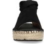 Manfield Dames Zwarte suède sandalen met lint - Thumbnail 5