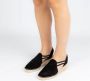 Manfield Dames Zwarte suède sandalen met sleehak - Thumbnail 4