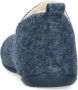 Manfield Heren Blauwe pantoffels met wol - Thumbnail 4