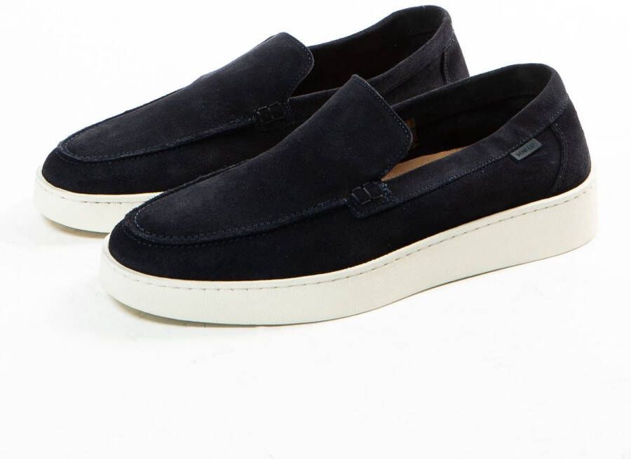 Manfield Heren Blauwe suède loafers