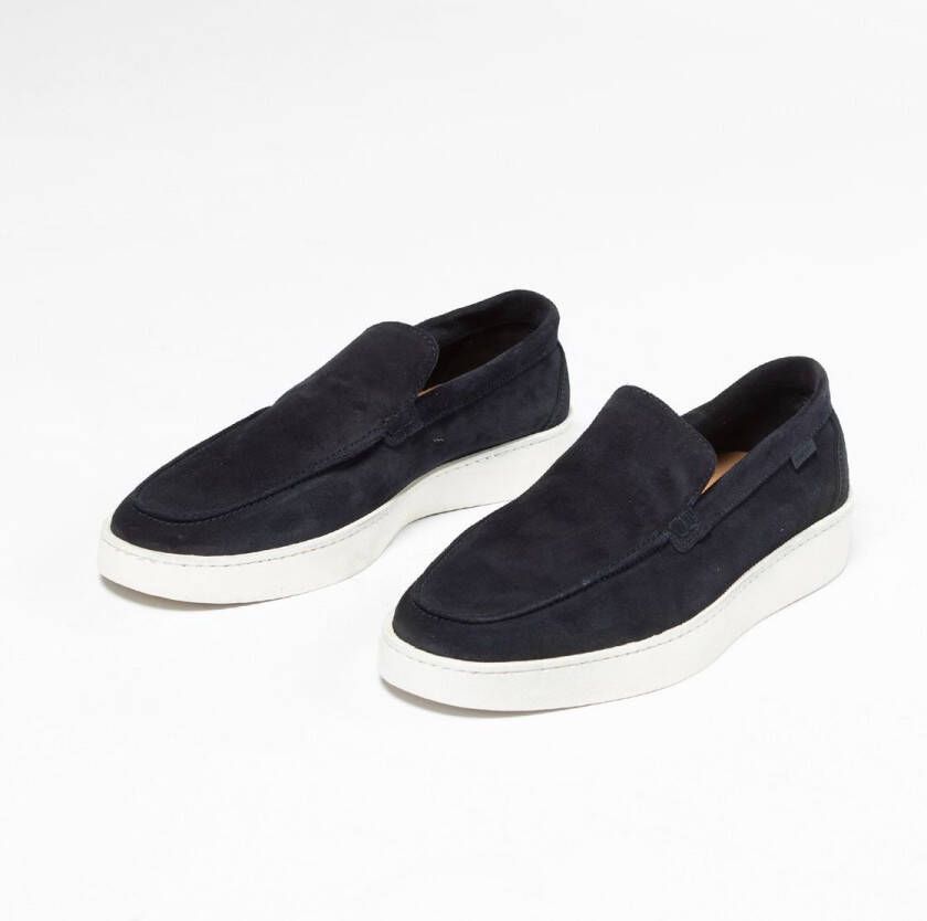 Manfield Heren Blauwe suède loafers